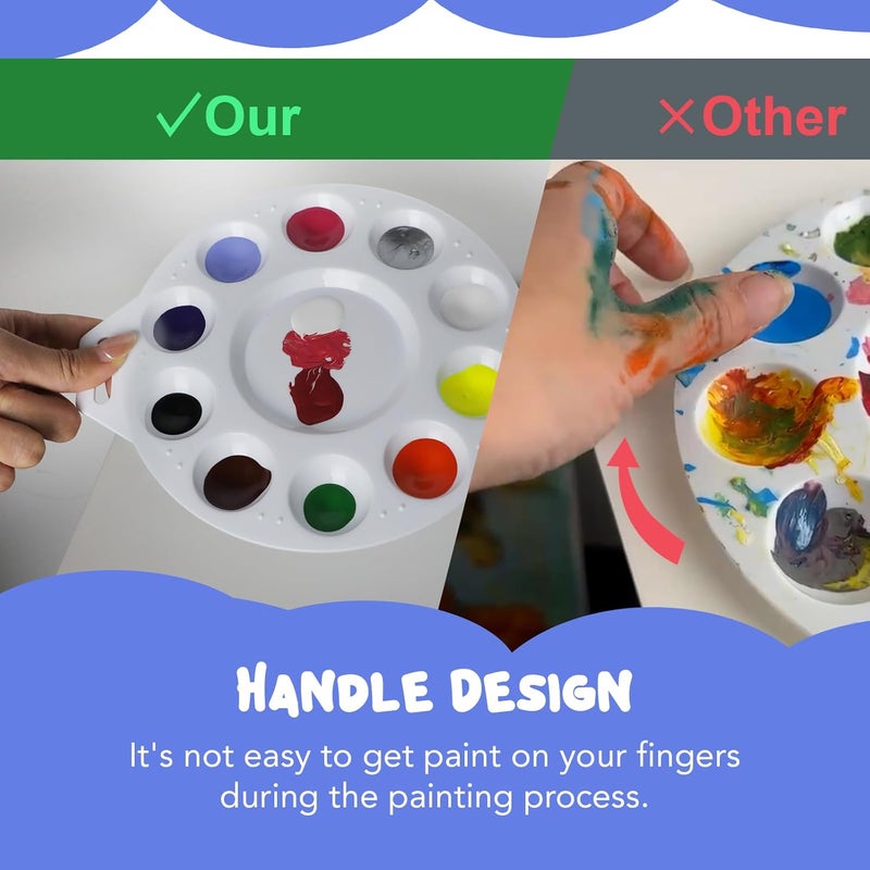 Halobios 30Pcs Paint Tray Palettes, Plastic Paint Pallets with Hanging Hole for Teachers or Students to Paints on School Project, Art Class or Have a Birthday Painting Part - Image 5